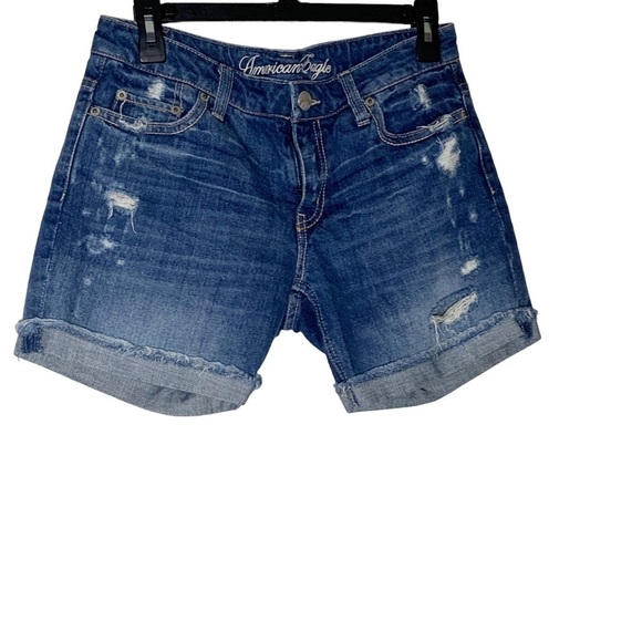 AMERICAN Eagle blue distressed shorts. Size 2 - Picture 2 of 5